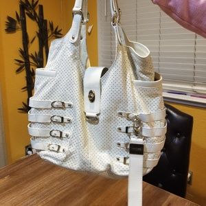 Authentic Jimmy Choo Perforated Bree bag Ivory